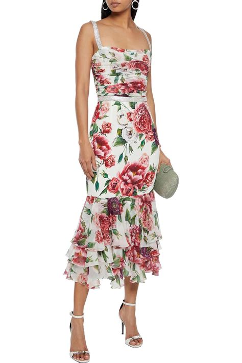 dolce gabbana floral print silk blend chiffon dress|dolce and gabbana floral dresses.